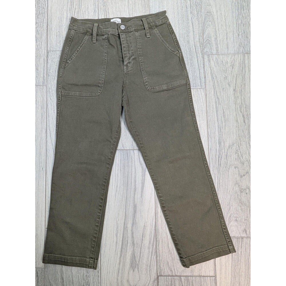 J Crew Green Straight Leg Crop Pants Womens 25 Petite
